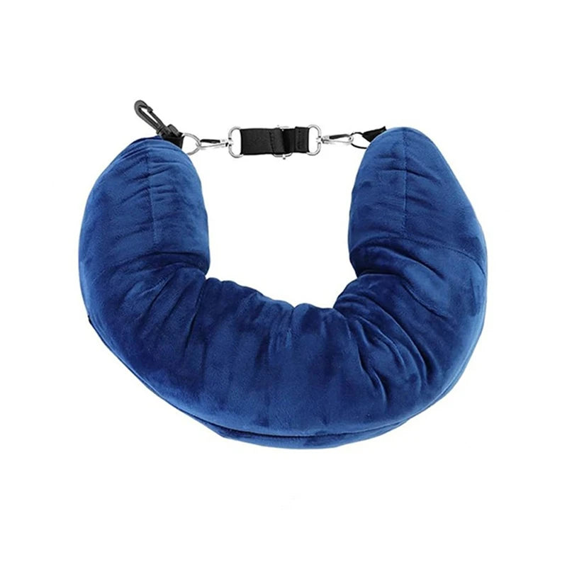 Blue storage neck pillow