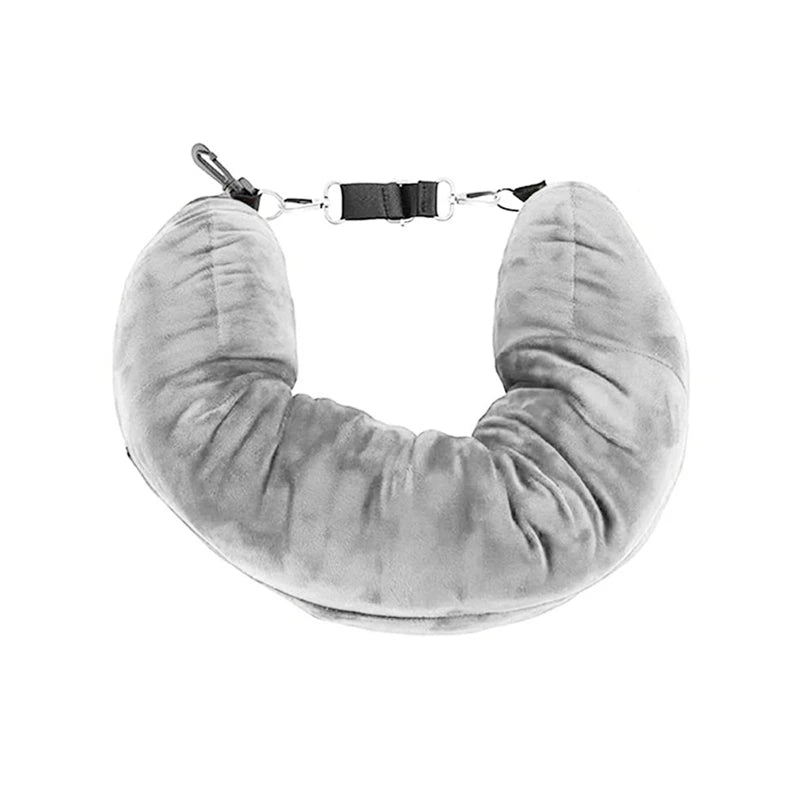 Gray storage neck pillow