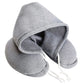 Gray hooded neck pillow